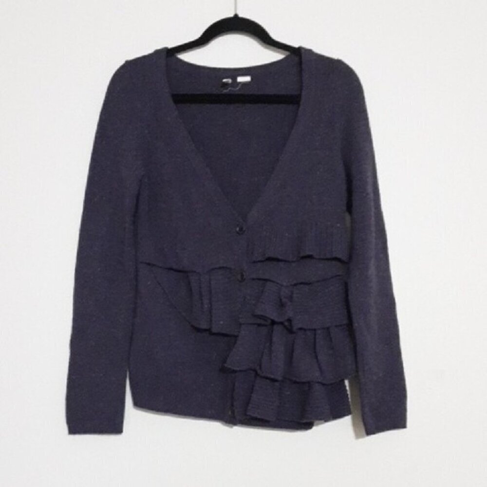 Moth Women's Ruffled Cardigan Sweater wool women S/P oversized goth grunge Y2K